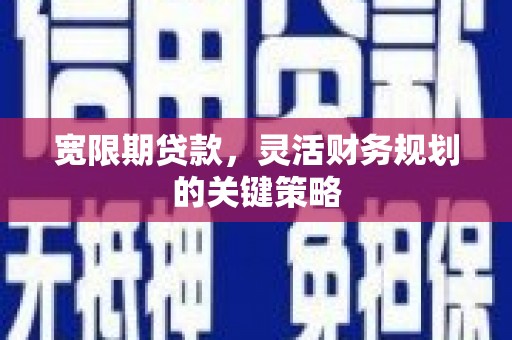 稻城宽限期贷款，灵活财务规划的关键策略