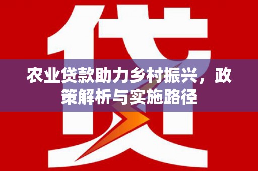 稻城农业贷款助力乡村振兴，政策解析与实施路径
