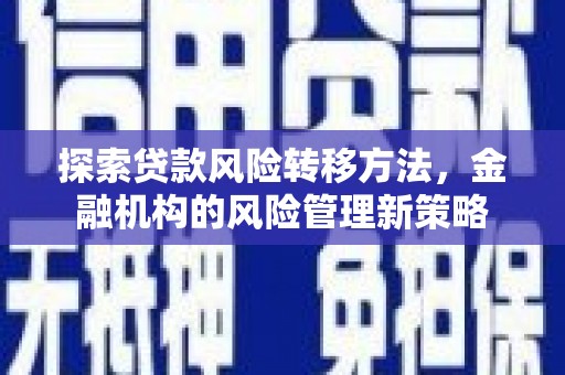 稻城探索贷款风险转移方法，金融机构的风险管理新策略