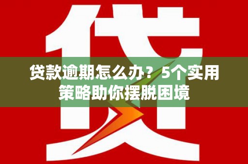 稻城贷款逾期怎么办？5个实用策略助你摆脱困境
