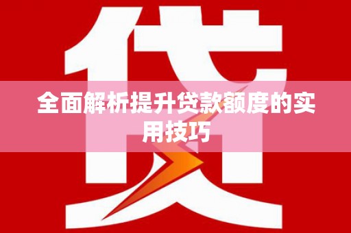 稻城全面解析提升贷款额度的实用技巧