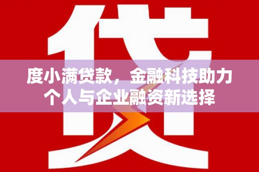 稻城度小满贷款，金融科技助力个人与企业融资新选择