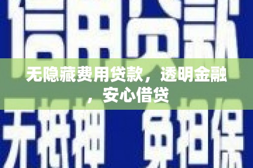 稻城无隐藏费用贷款，透明金融，安心借贷