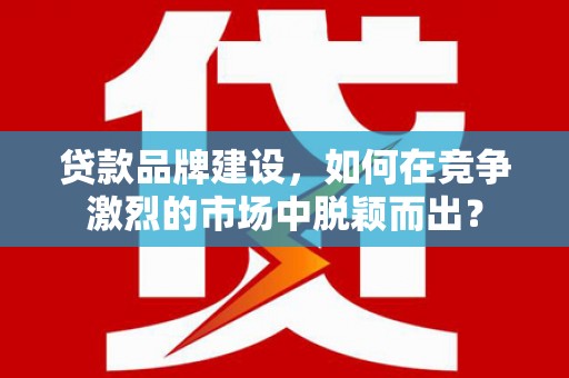 稻城贷款品牌建设，如何在竞争激烈的市场中脱颖而出？