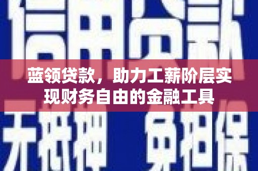 稻城蓝领贷款，助力工薪阶层实现财务自由的金融工具