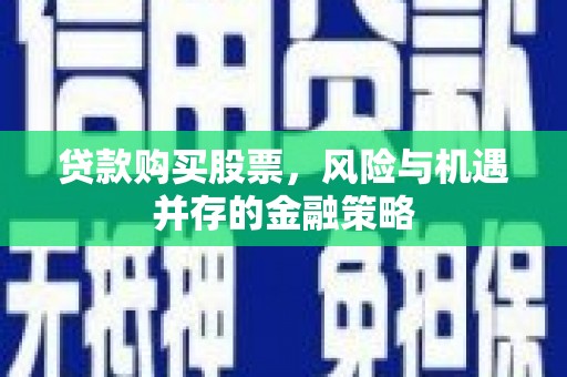 稻城贷款购买股票，风险与机遇并存的金融策略