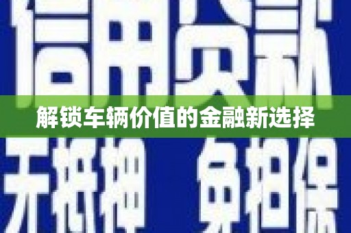 稻城解锁车辆价值的金融新选择