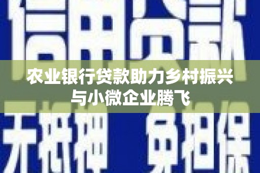 稻城农业银行贷款助力乡村振兴与小微企业腾飞